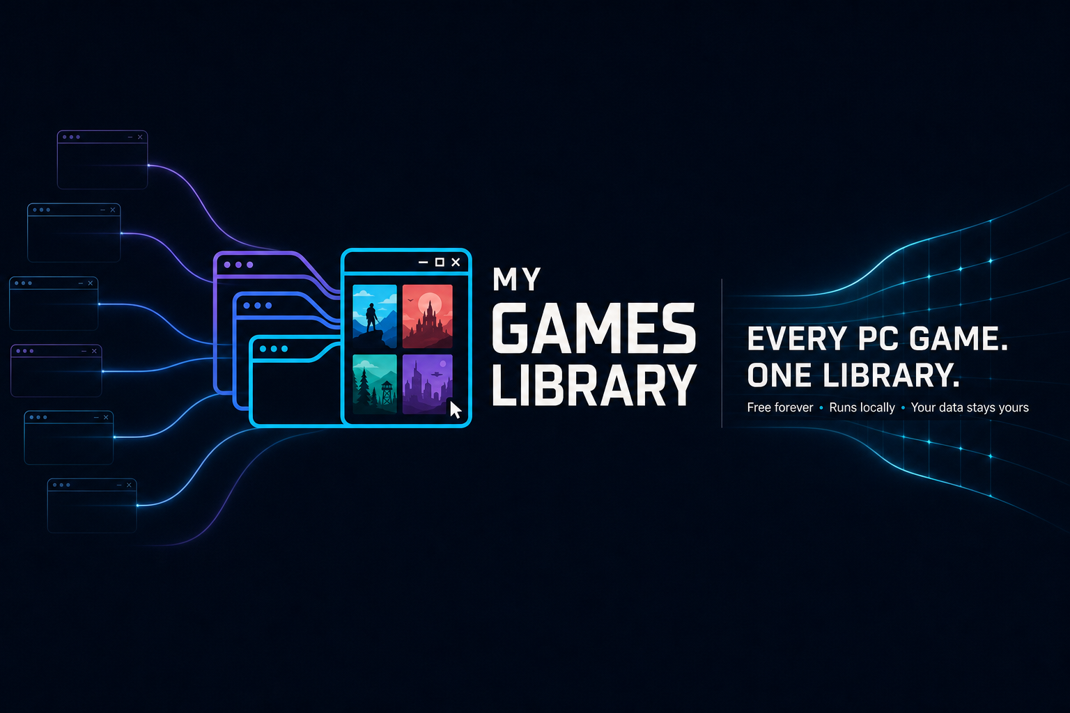 My Games Library — Every PC game. One library. Free forever, runs locally, your data stays yours.